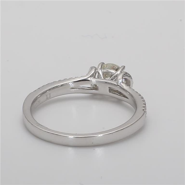 Natural White Round Diamond .71 Carat TW White Gold Cocktail Ring