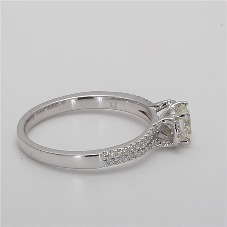 Natural White Round Diamond .71 Carat TW White Gold Cocktail Ring
