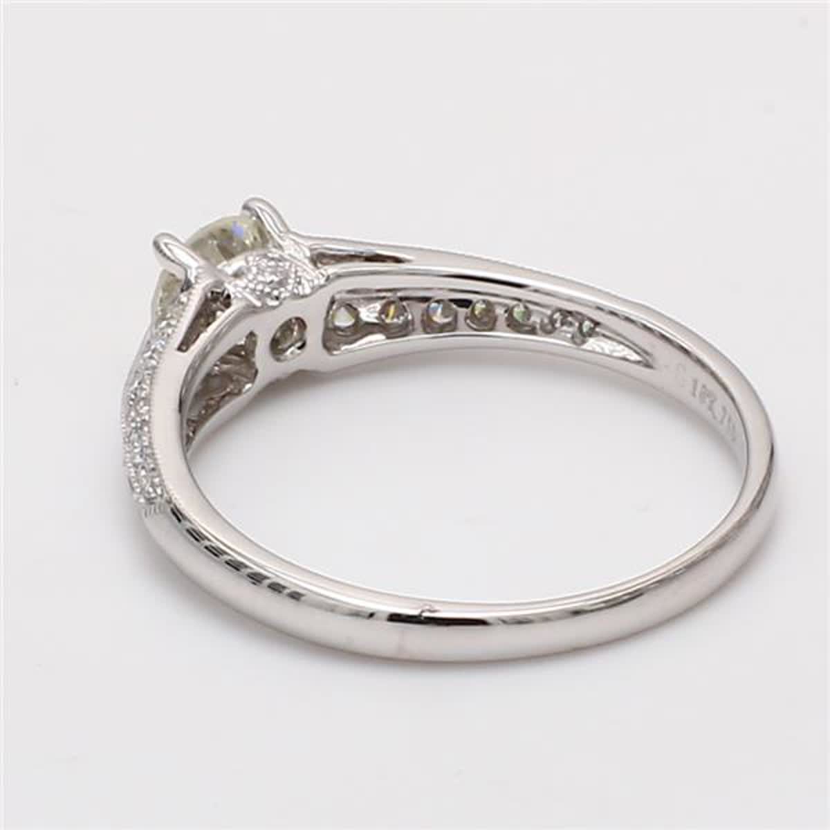 Natural White Round Diamond .71 Carat TW White Gold Cocktail Ring