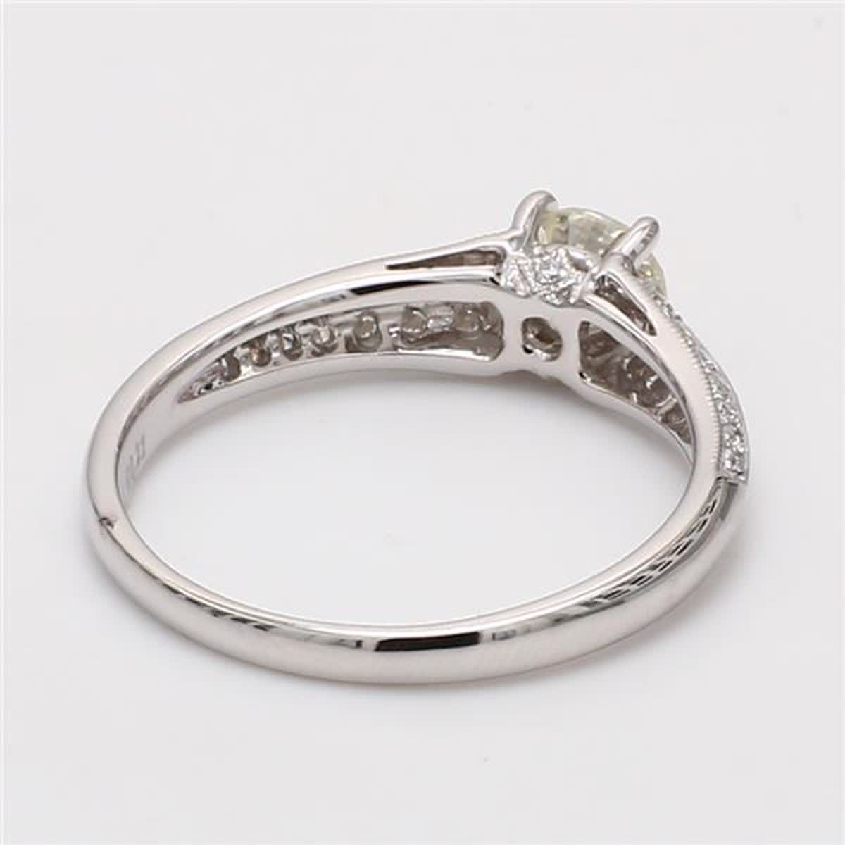 Natural White Round Diamond .71 Carat TW White Gold Cocktail Ring