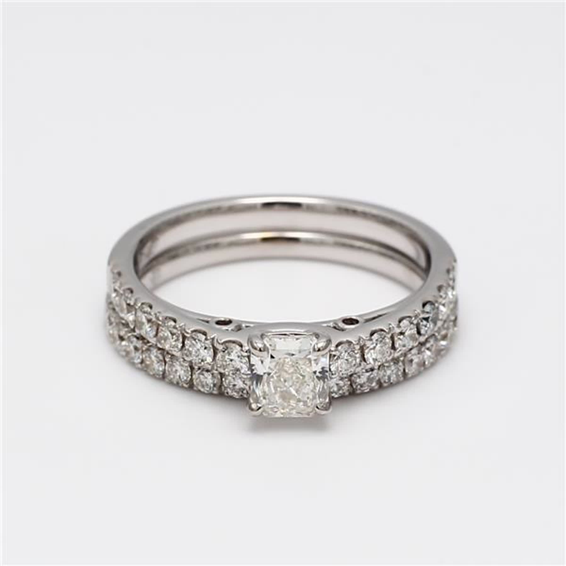 Natural White Cushion Diamond 1.35 Carat TW White Gold Cocktail Ring