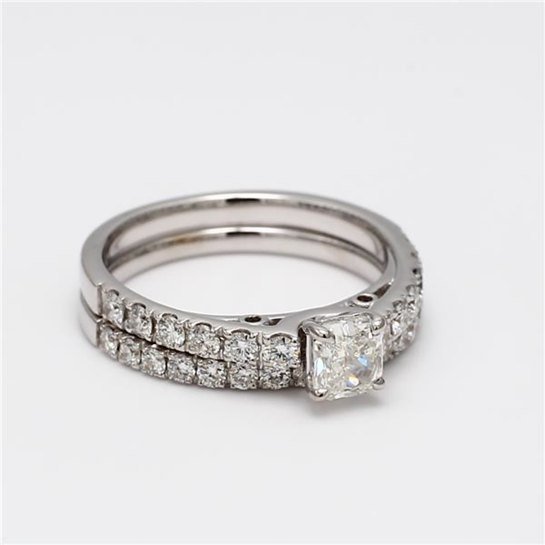Natural White Cushion Diamond 1.35 Carat TW White Gold Cocktail Ring