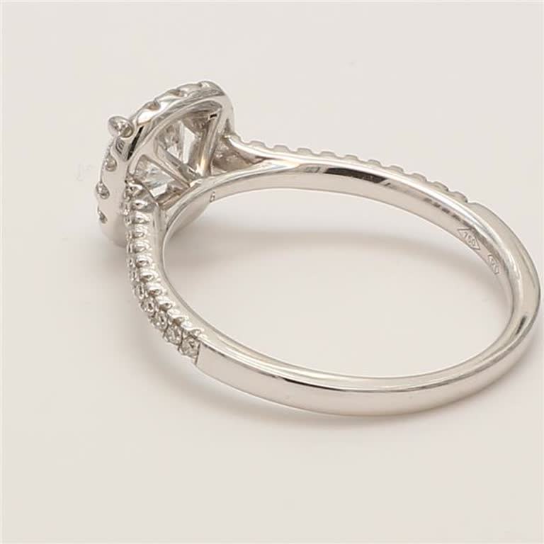 Natural White Round Diamond 1.00 Carat TW White Gold Cocktail Ring