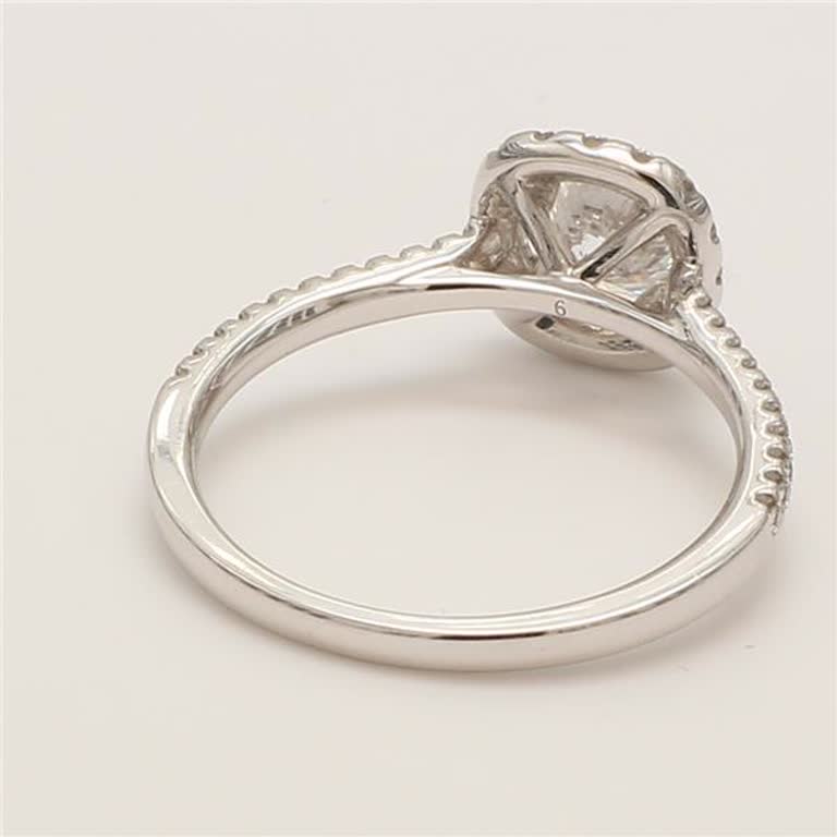 Natural White Round Diamond 1.00 Carat TW White Gold Cocktail Ring