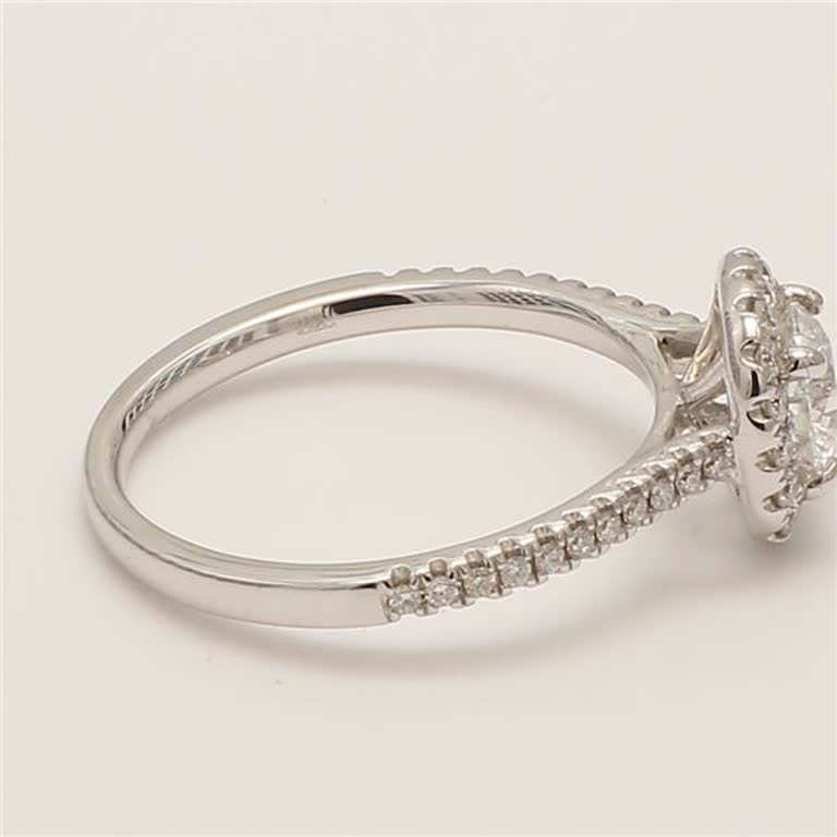 Natural White Round Diamond 1.00 Carat TW White Gold Cocktail Ring
