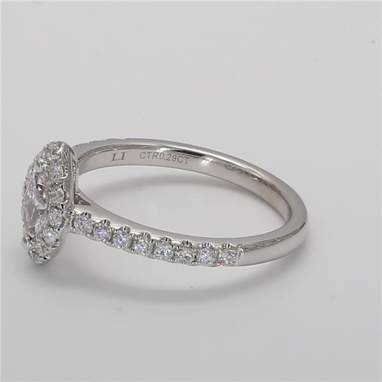 GIA Certified Natural White Marquise Diamond .69 Carat TW White Gold Ring