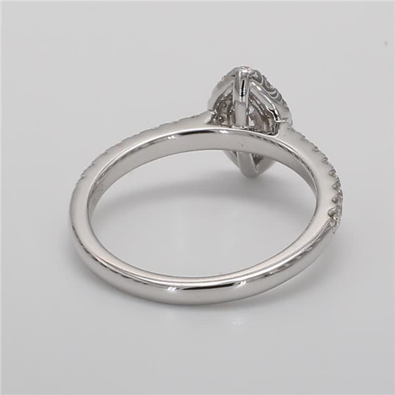 GIA Certified Natural White Marquise Diamond .69 Carat TW White Gold Ring