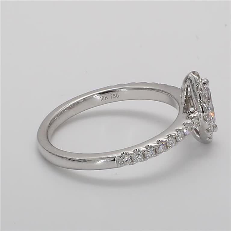GIA Certified Natural White Marquise Diamond .69 Carat TW White Gold Ring