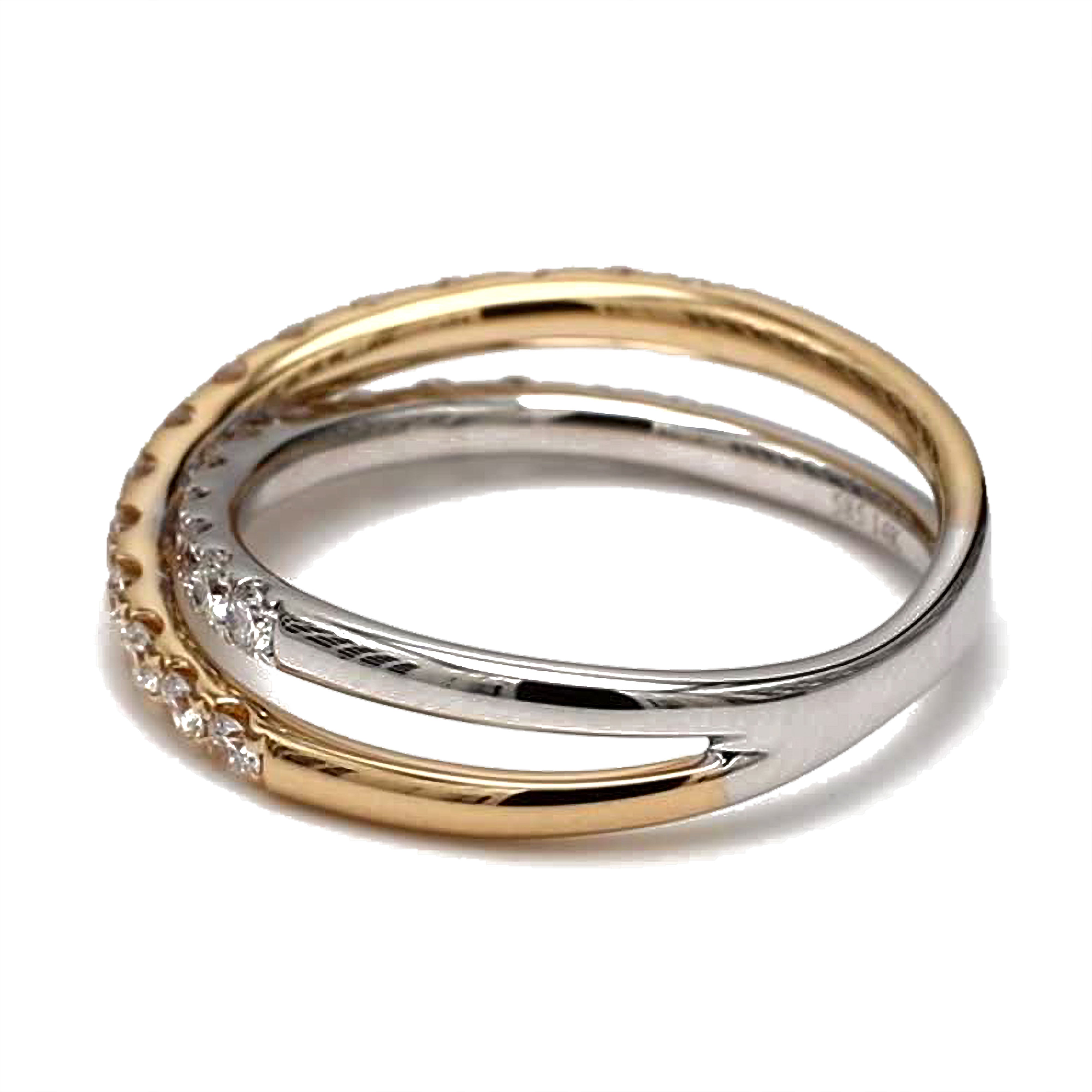 Natural White Round Diamond .71 Carat TW Gold Interlocking Circle Band