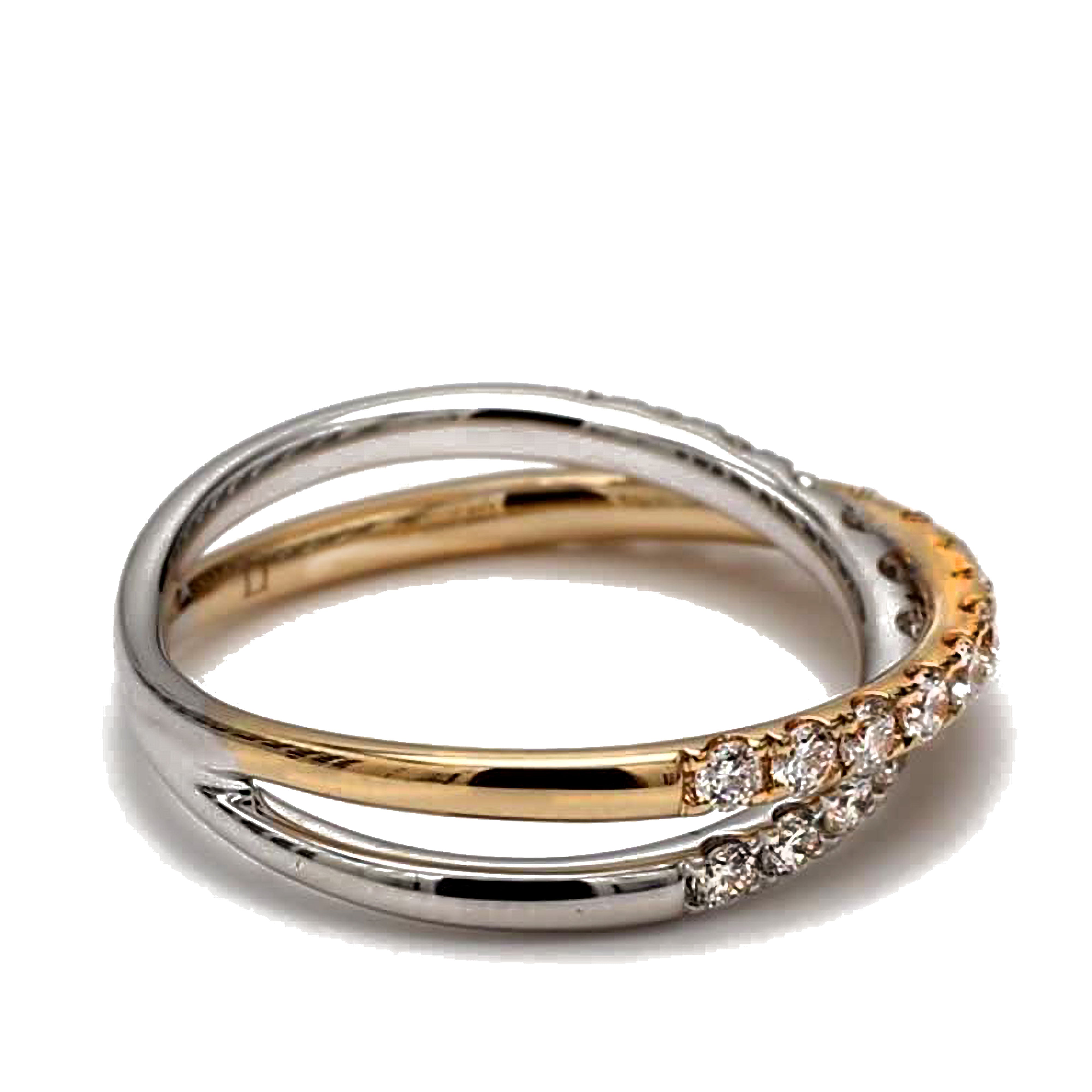 Natural White Round Diamond .71 Carat TW Gold Interlocking Circle Band