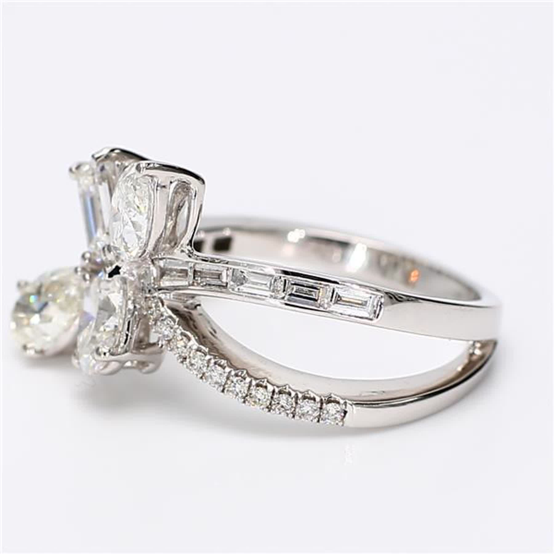 Natural White Mix Diamond 2.48 Carat TW White Gold Cocktail Ring