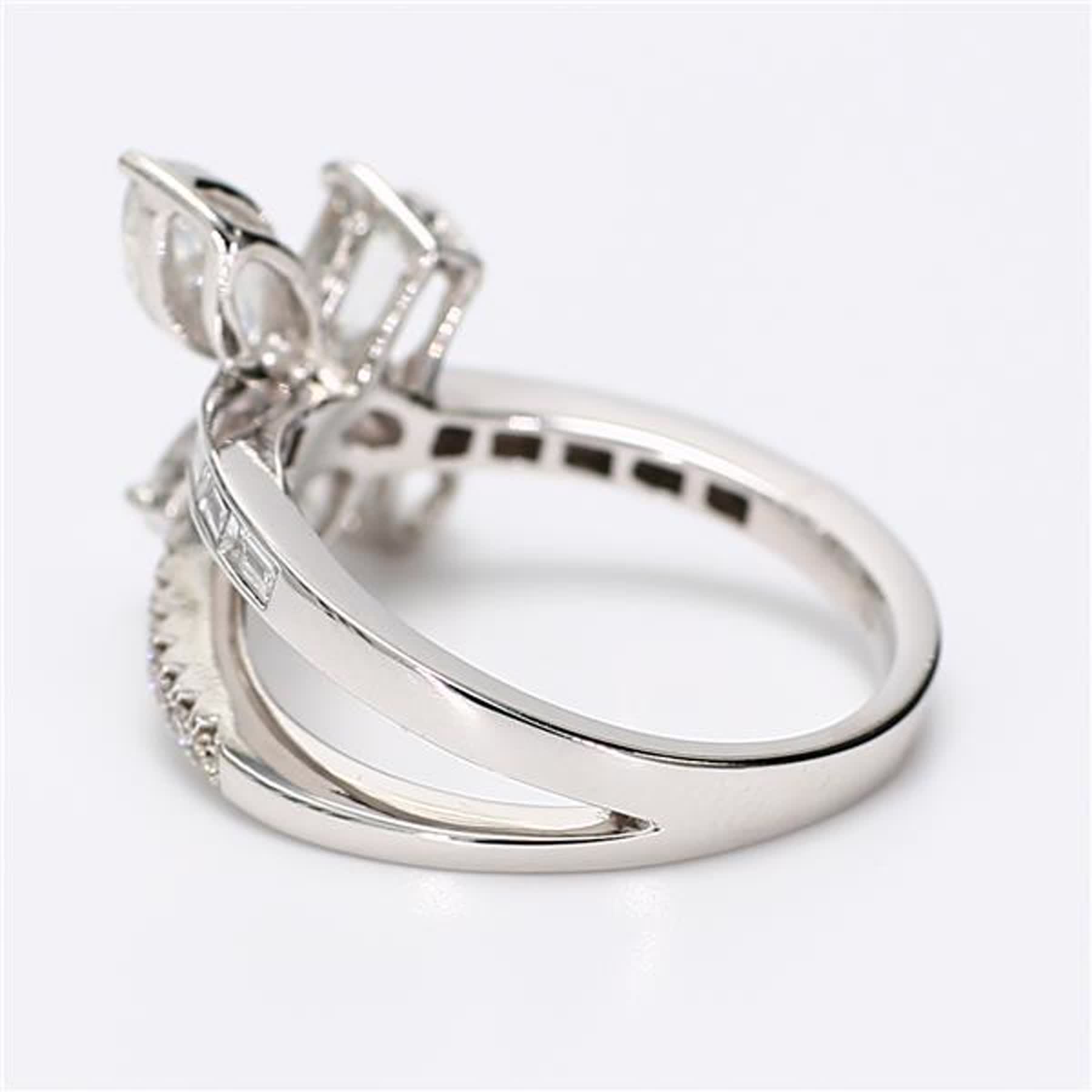 Natural White Mix Diamond 2.48 Carat TW White Gold Cocktail Ring