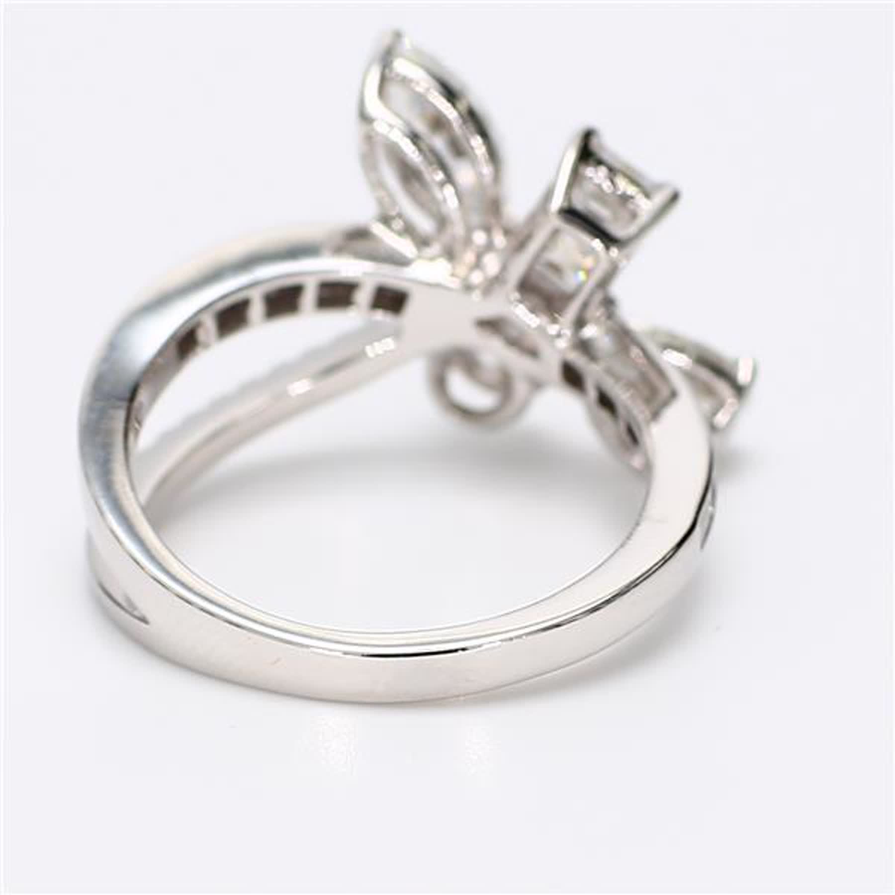 Natural White Mix Diamond 2.48 Carat TW White Gold Cocktail Ring