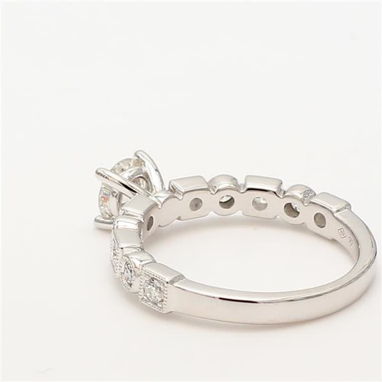 Natural White Round Diamond .71 Carat TW White Gold Cocktail Ring
