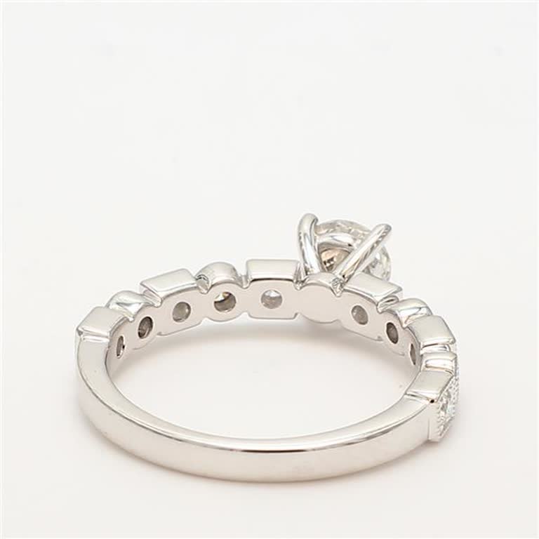 Natural White Round Diamond .71 Carat TW White Gold Cocktail Ring