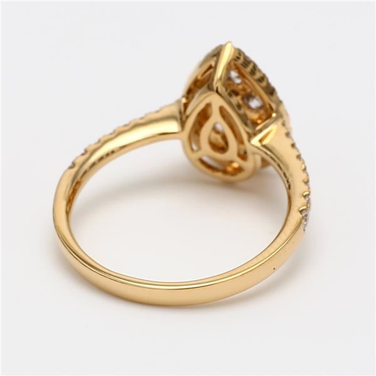 Natural White Round Diamond .93 Carat TW Yellow Gold Cluster Ring