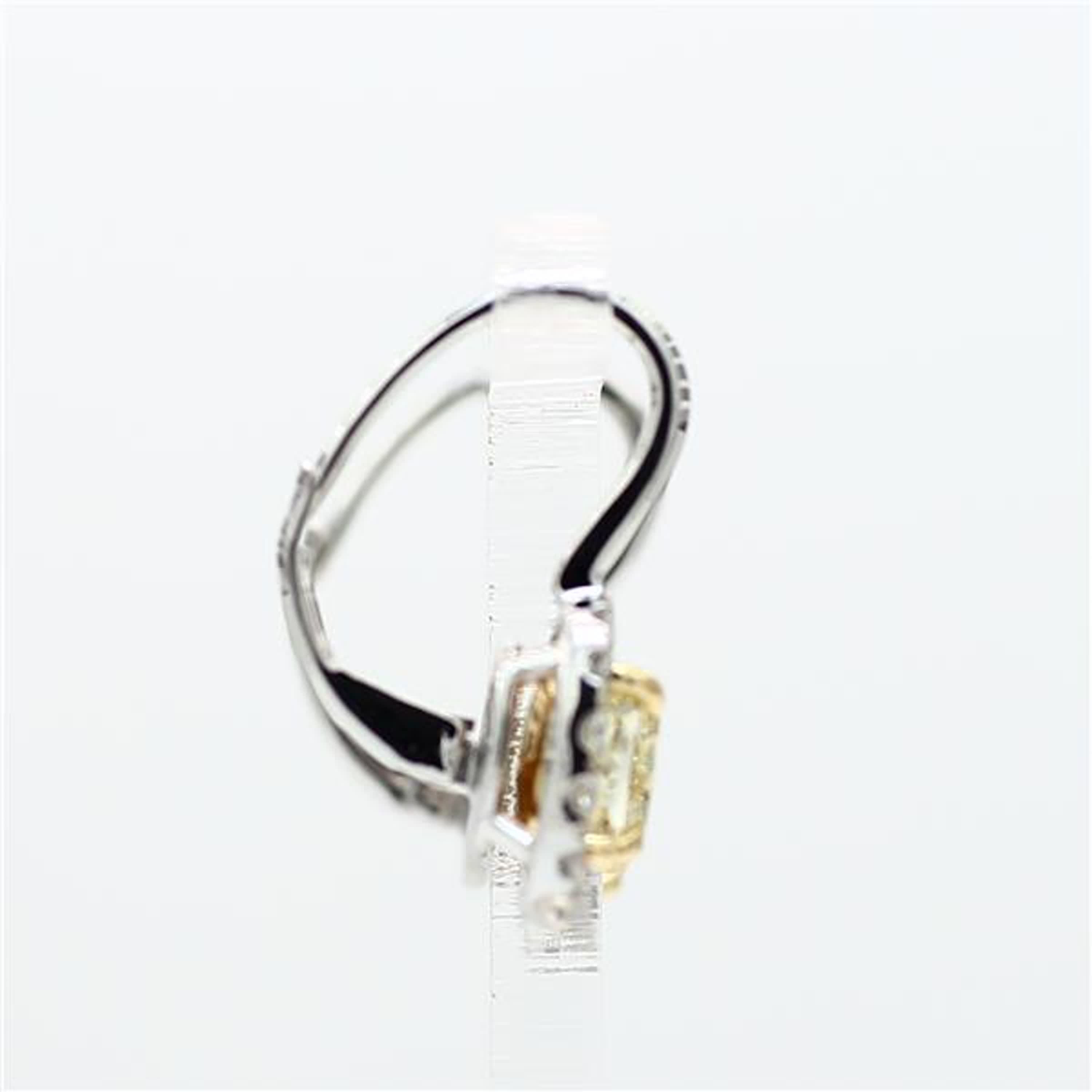 Natural Yellow Oval and White Diamond 1.92 Carat TW Gold Drop Earrings