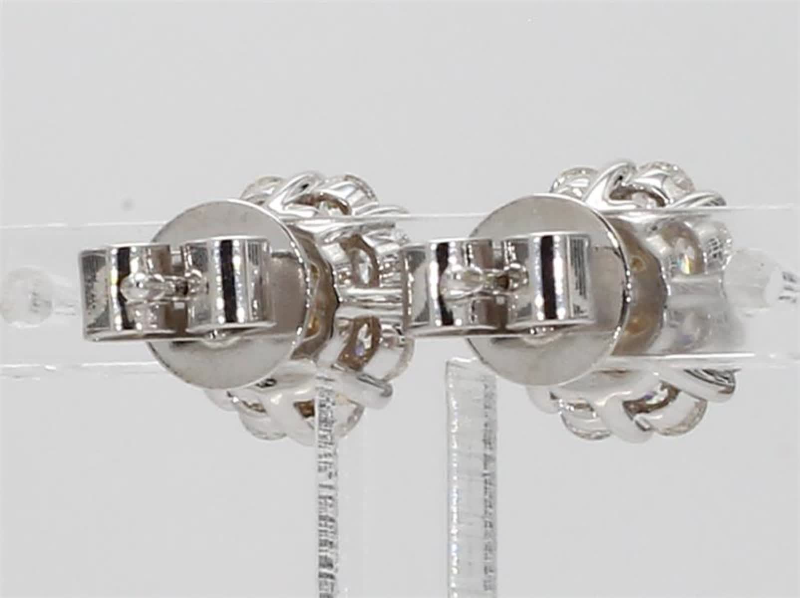 Natural Yellow Cushion and White Diamond 1.41 Carat TW Gold Stud Earrings