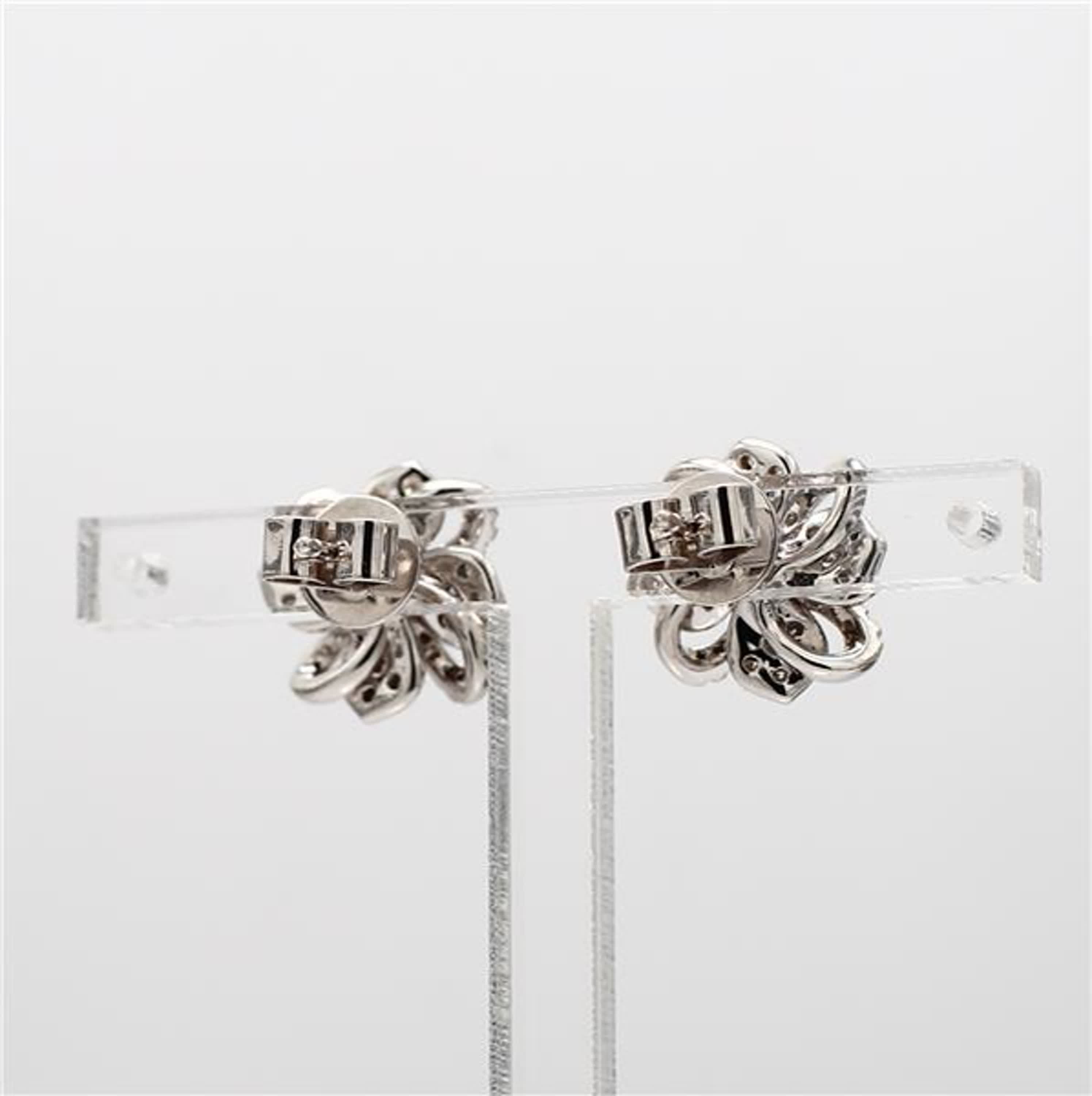 Natural Yellow Cushion and White Diamond .76 Carat TW Gold Stud Earrings