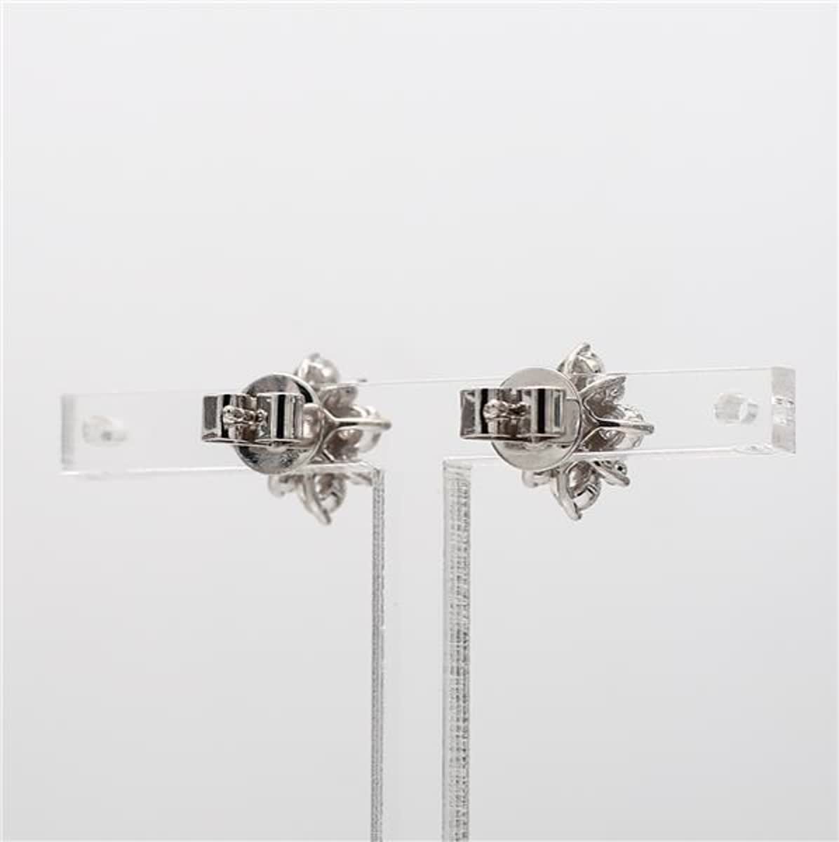 Natural Yellow Cushion and White Diamond 1.24 Carat TW White Gold Stud Earrings