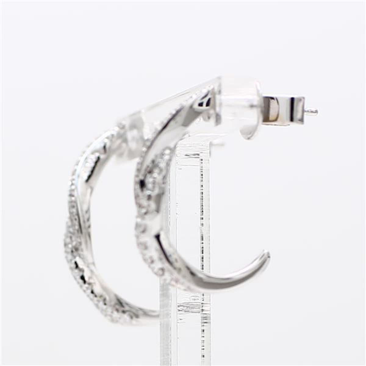 Natural White Round Diamond .48 Carat TW White Gold Drop Earrings