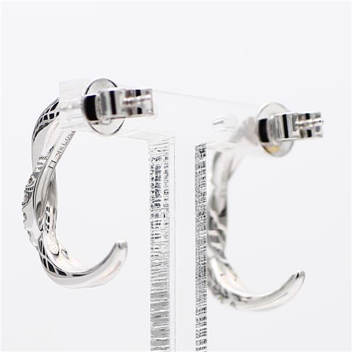 Natural White Round Diamond .48 Carat TW White Gold Drop Earrings