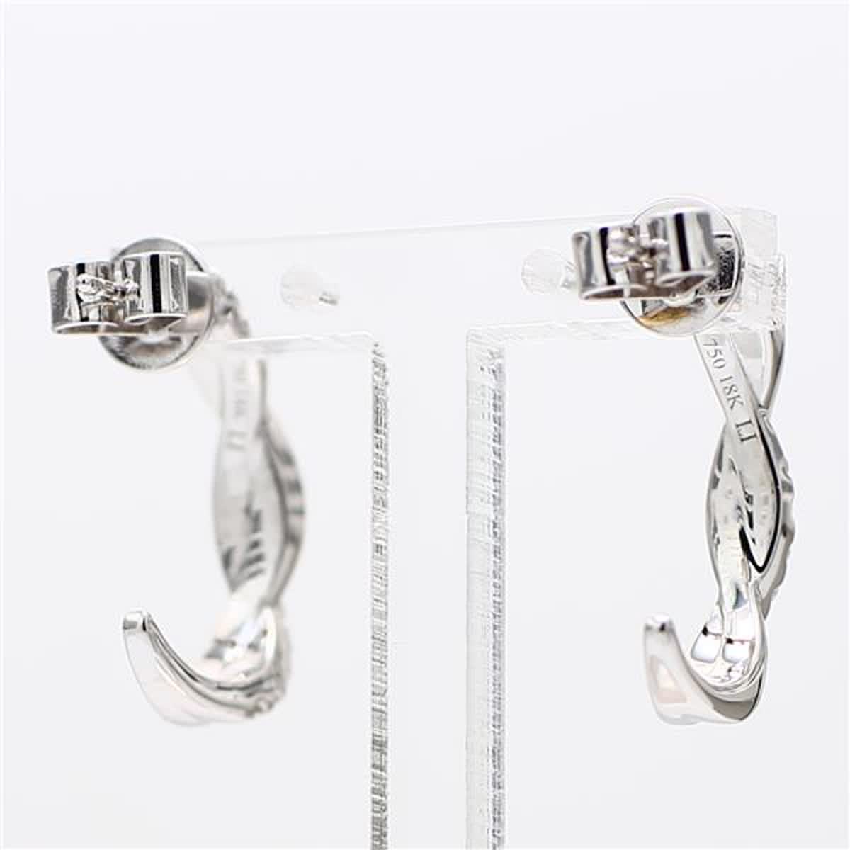 Natural White Round Diamond .48 Carat TW White Gold Drop Earrings