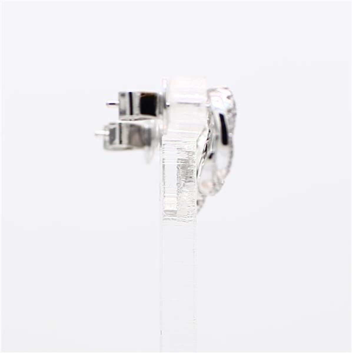Natural White Round Diamond .33 Carat TW White Gold Hoop Earrings
