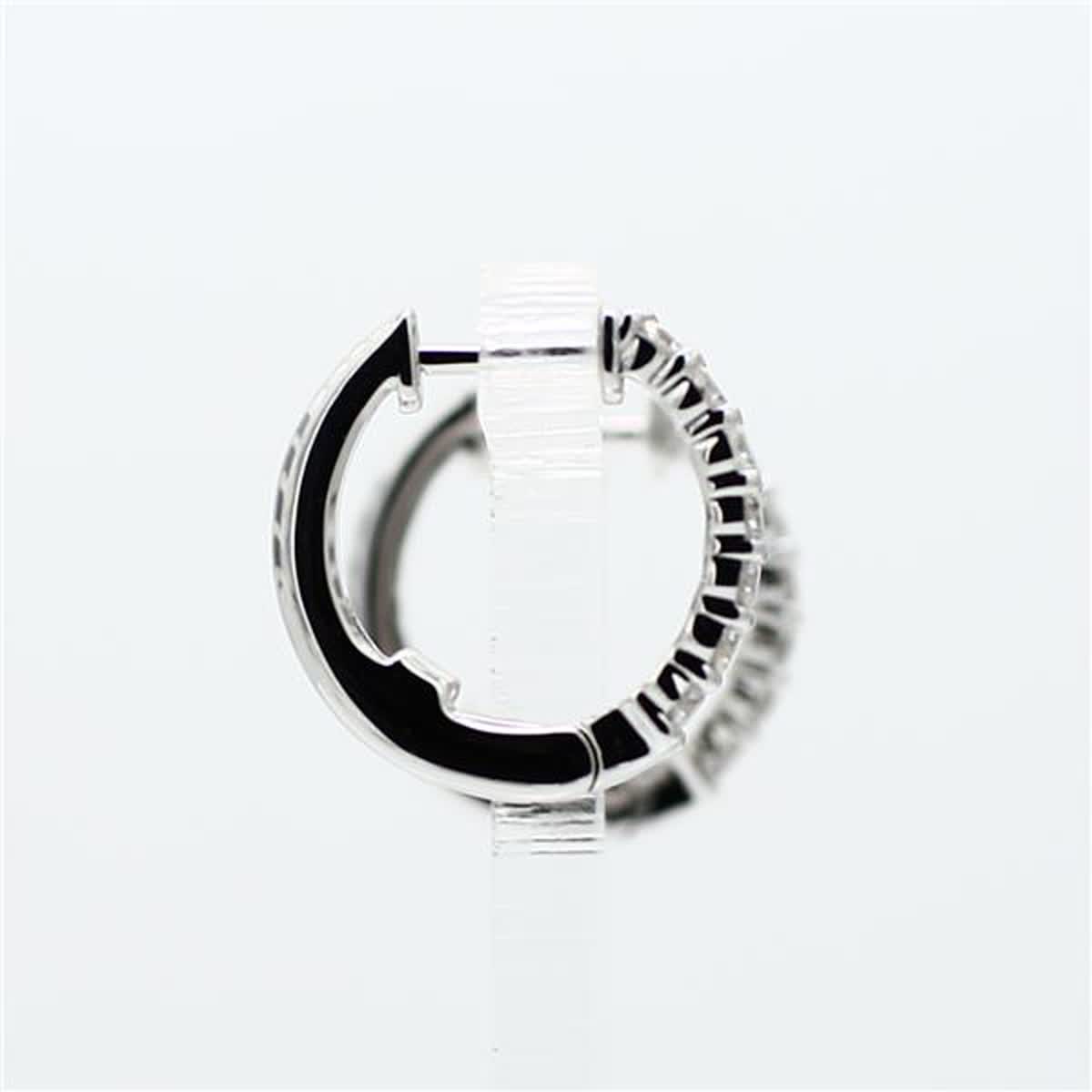 Natural White Round Diamond .76 Carat TW White Gold Dangle Earrings