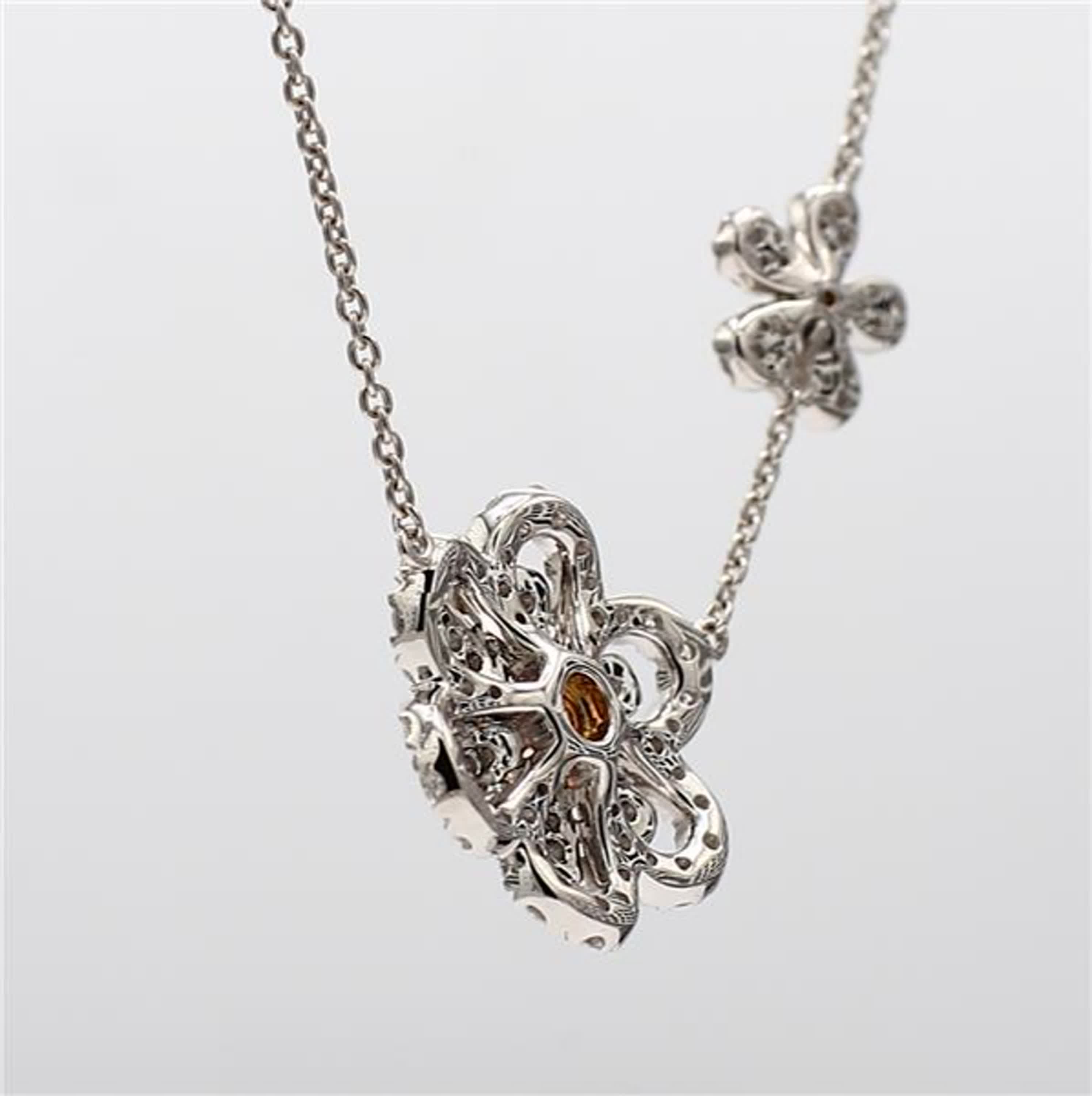 Natural Yellow Cushion and White Diamond .92 Carat TW Gold Drop Necklace