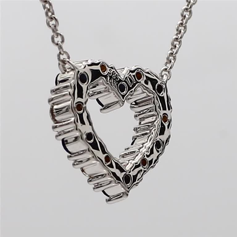 Natural Blue Round Sapphire and White Diamond .53 Carat TW White Gold Pendant