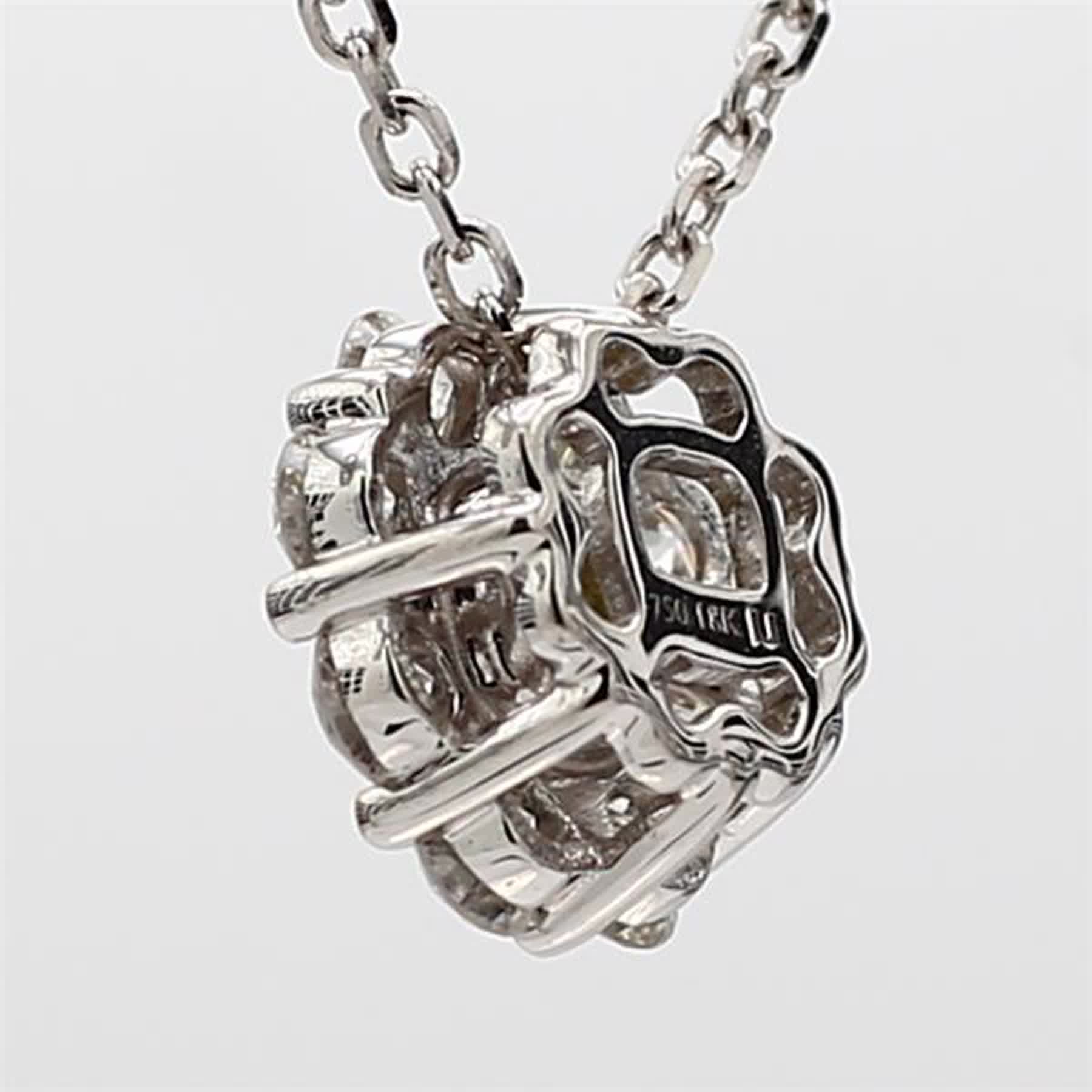 Natural Yellow Radiant and White Diamond .88 Carat TW Rose Gold Drop Pendant