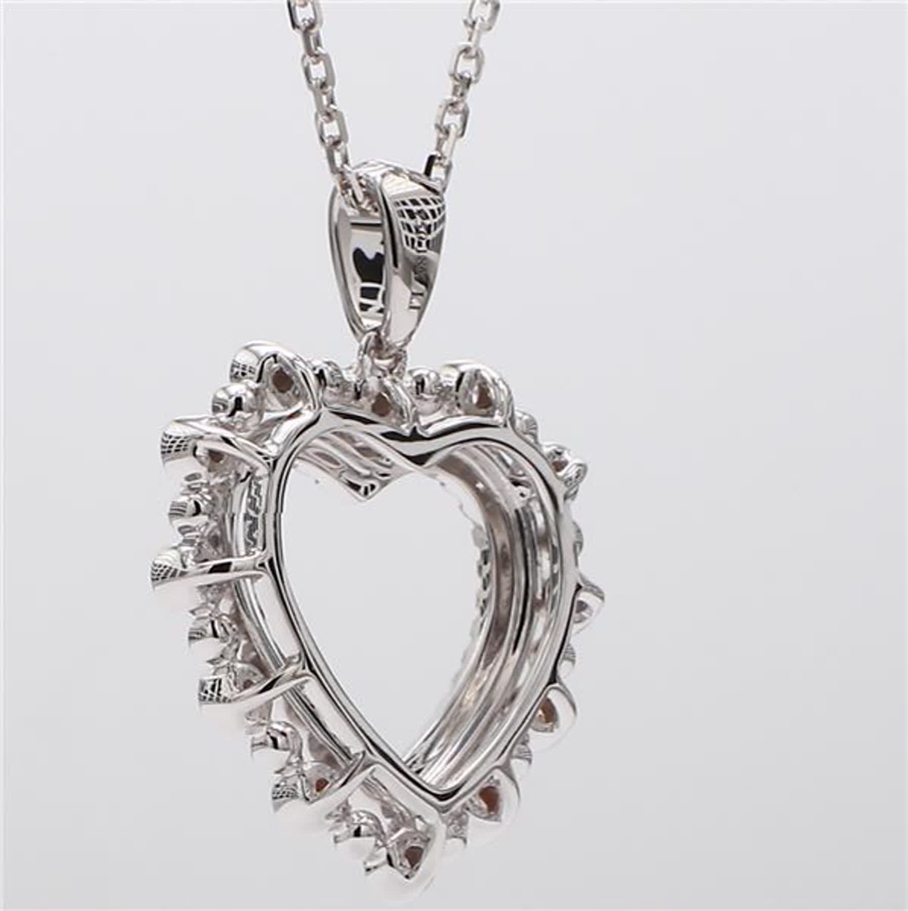 Natural White Round Diamond .38 Carat TW White Gold Heart-Shaped Pendant
