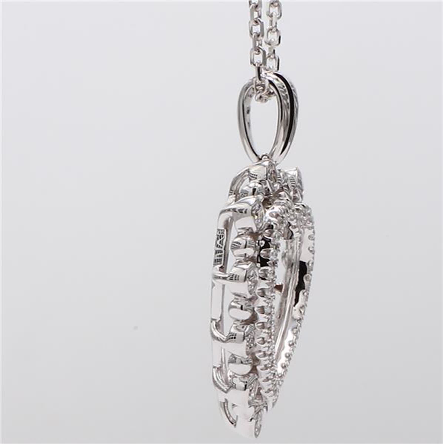 Natural White Round Diamond .38 Carat TW White Gold Heart-Shaped Pendant