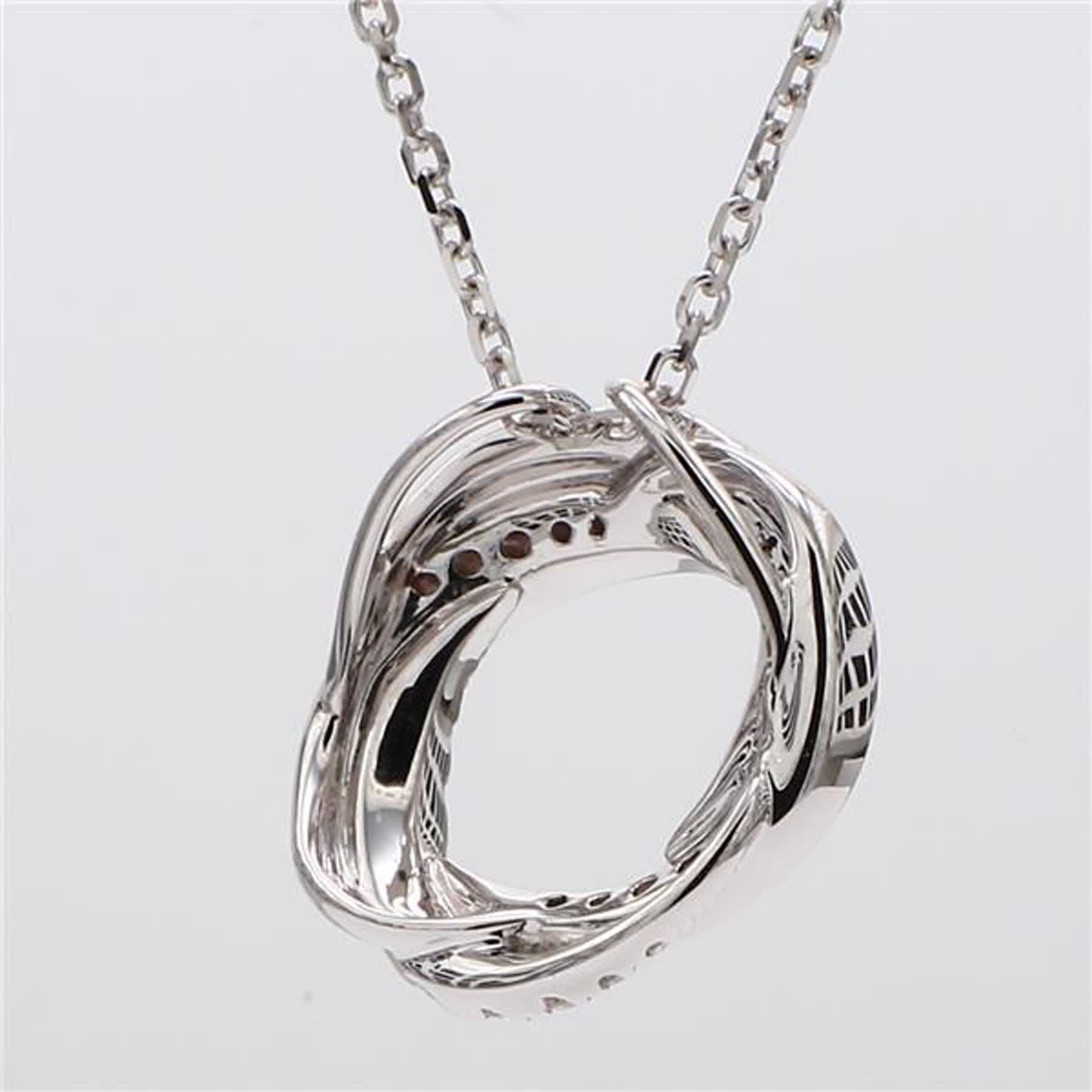 Natural White Round Diamond .62 Carat TW White Gold Circle Pendant