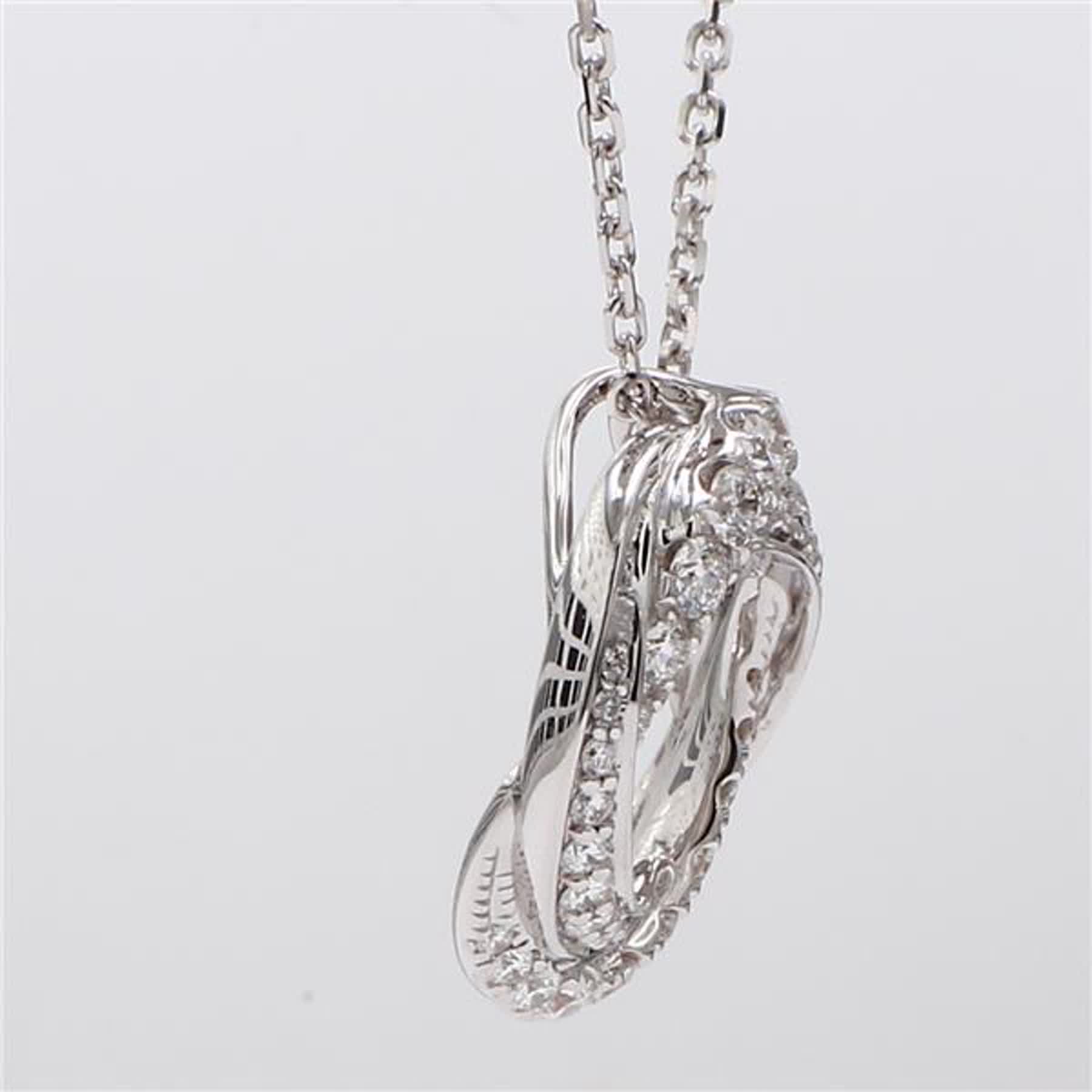 Natural White Round Diamond .62 Carat TW White Gold Circle Pendant