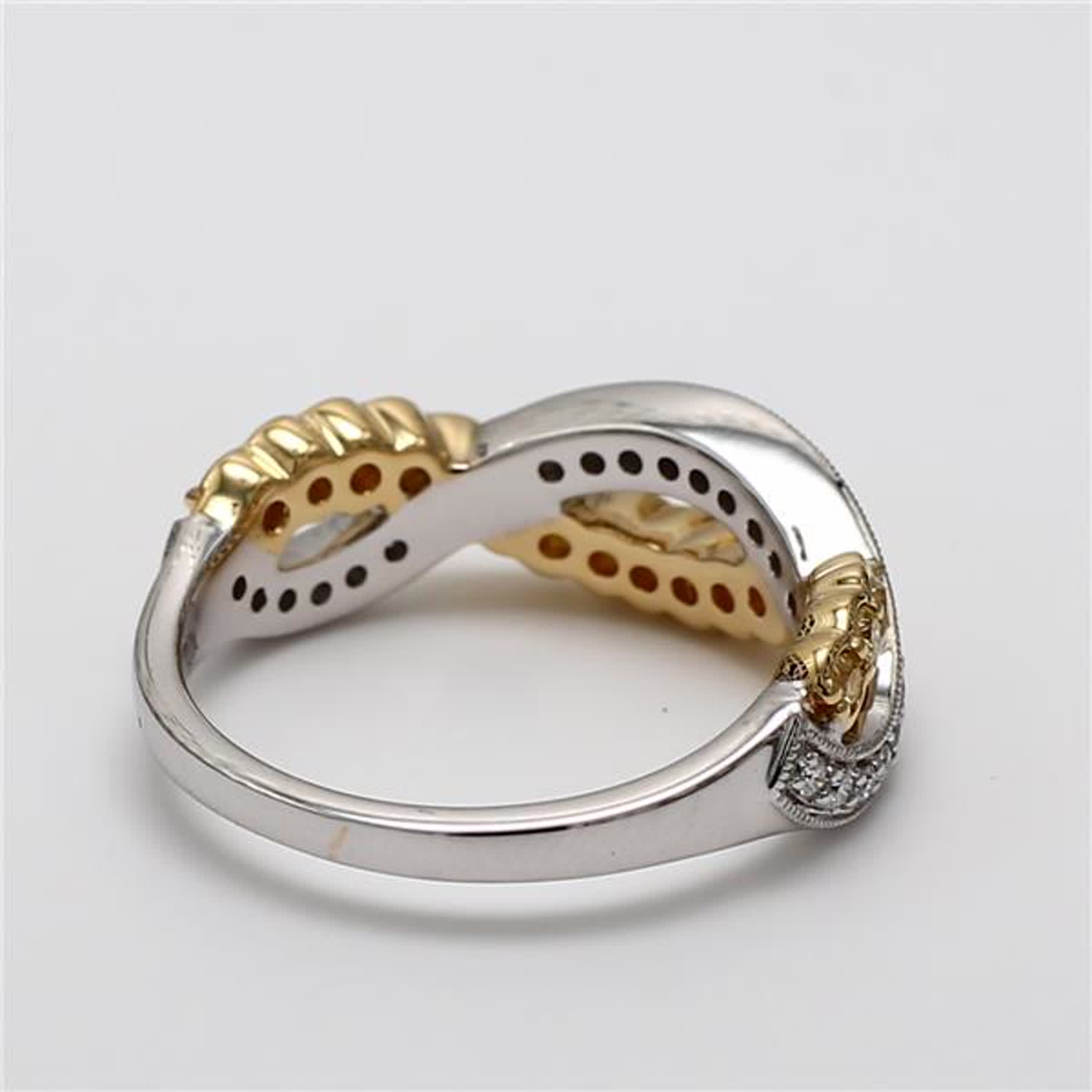 Natural Yellow Round and White Diamond .50 Carat TW Gold Wedding Band