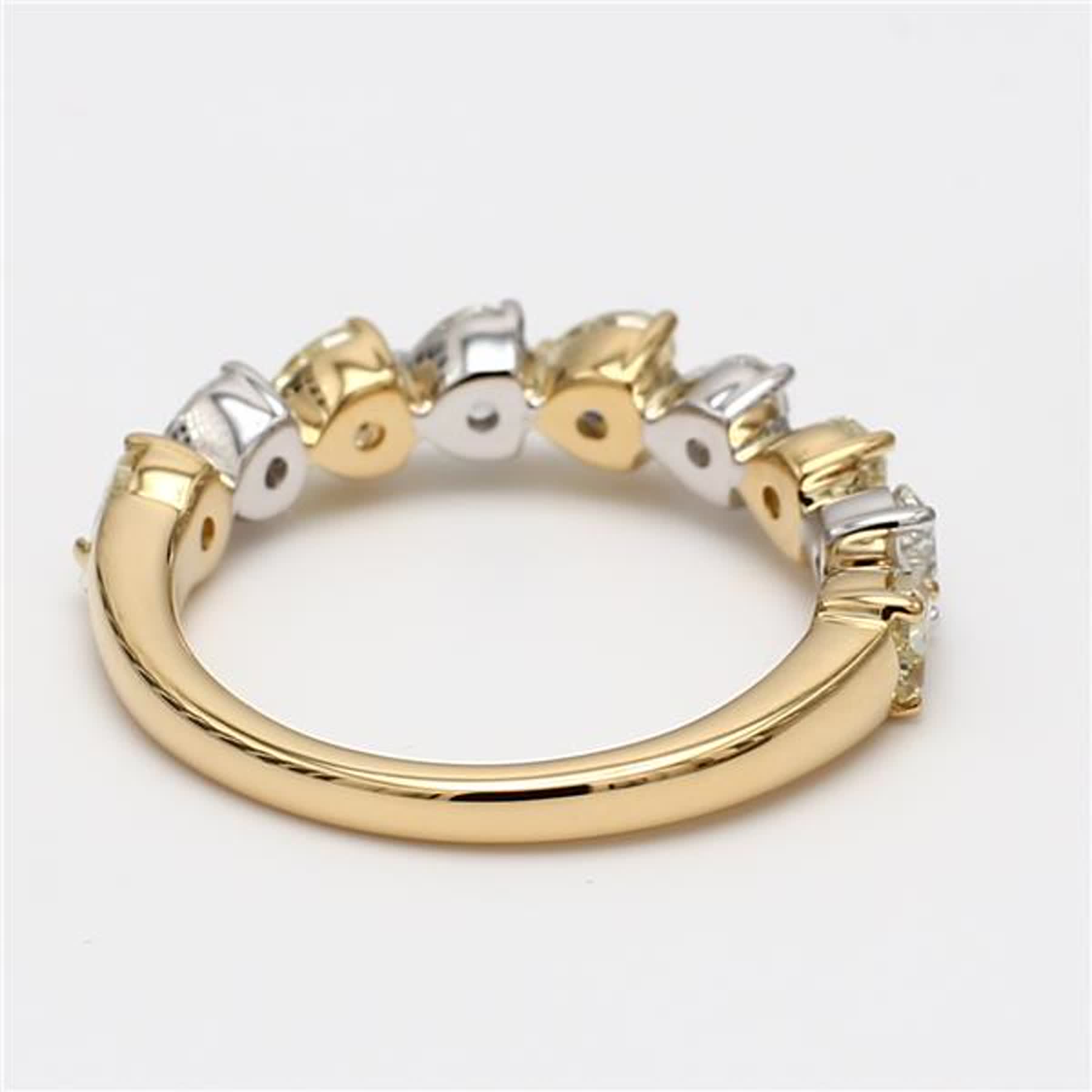 Natural Yellow Heart and White Diamond 2.10 Carat TW Gold Wedding Band