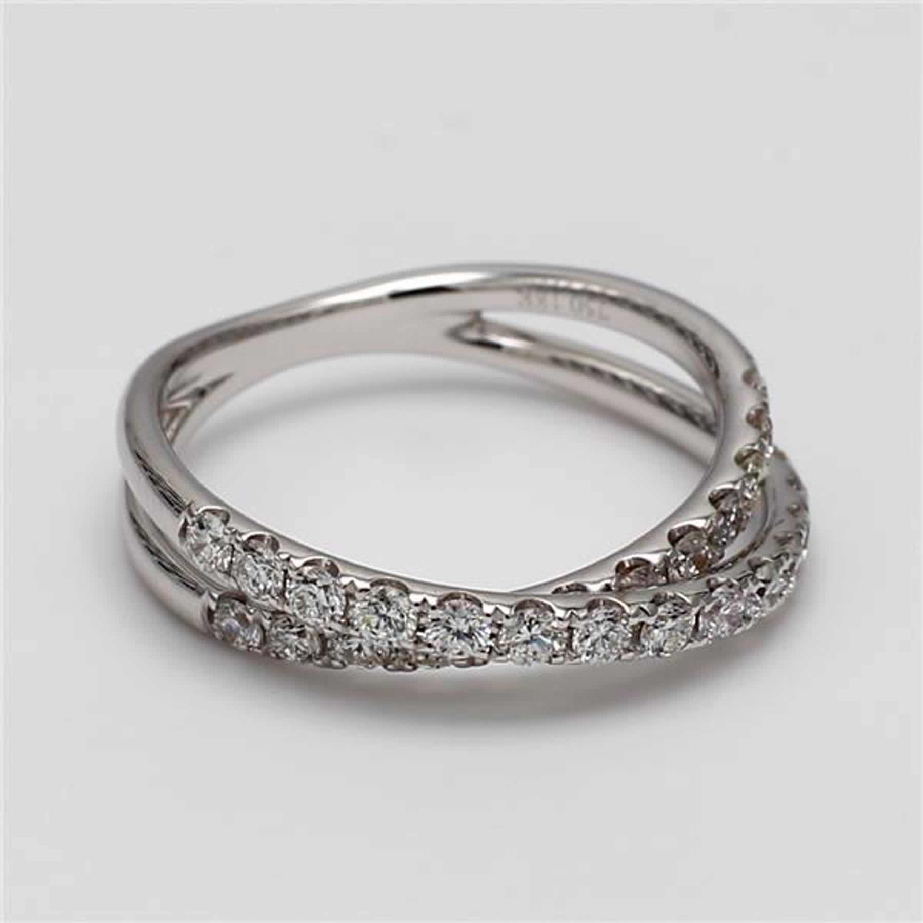 Natural White Round Diamond .69 Carat TW White Gold Wedding Band