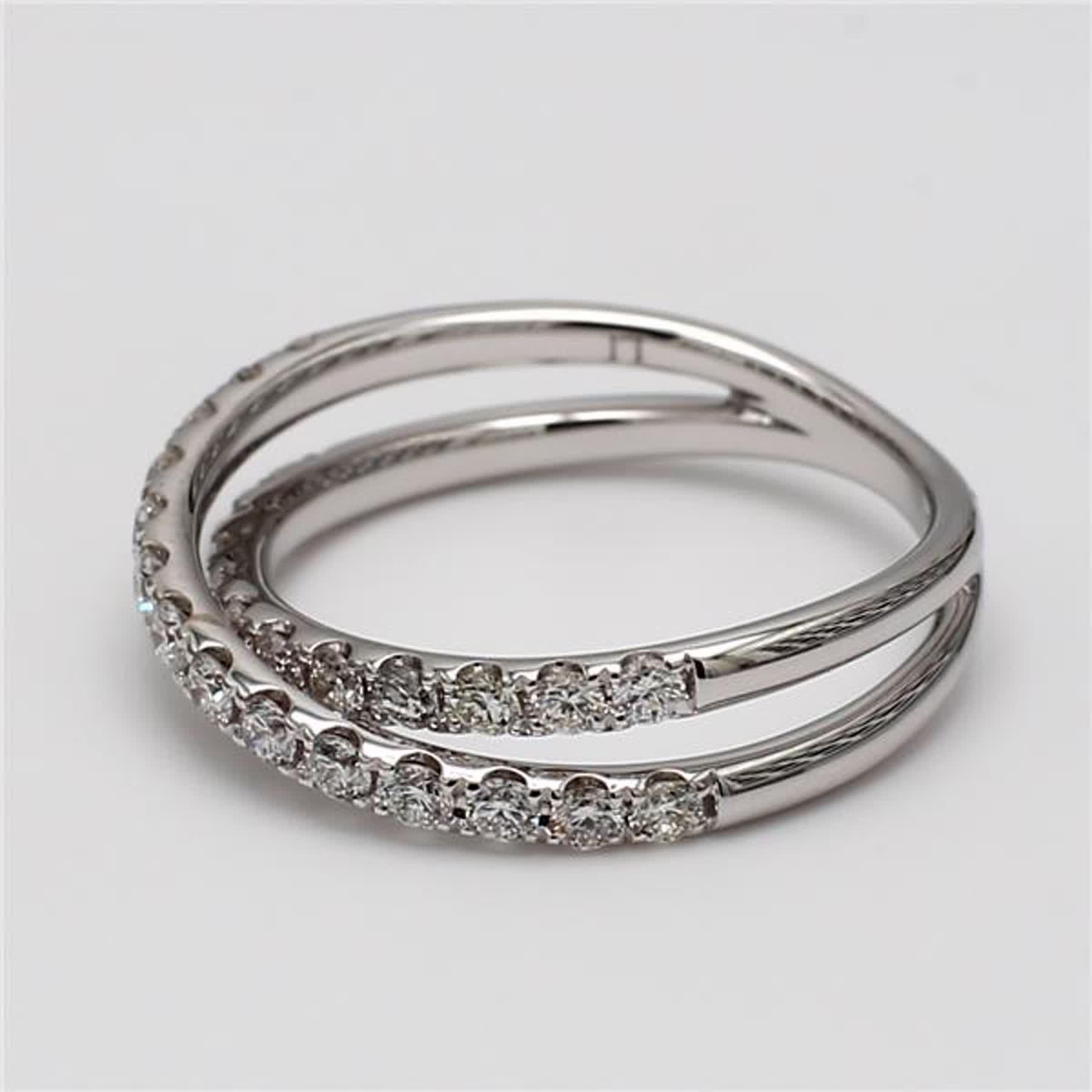 Natural White Round Diamond .69 Carat TW White Gold Wedding Band