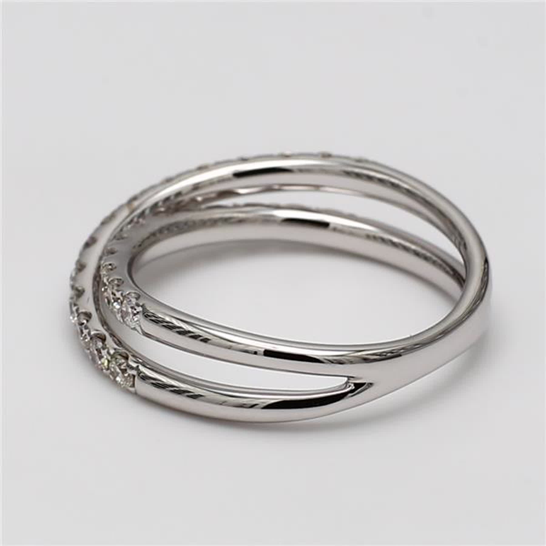 Natural White Round Diamond .69 Carat TW White Gold Wedding Band