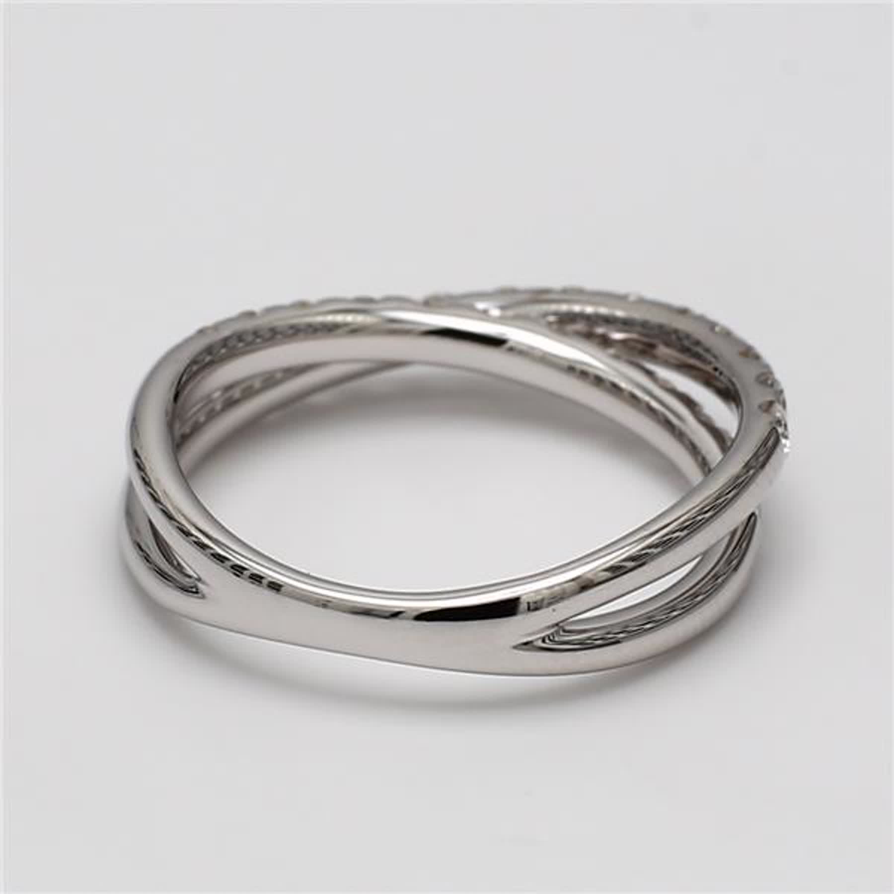 Natural White Round Diamond .69 Carat TW White Gold Wedding Band
