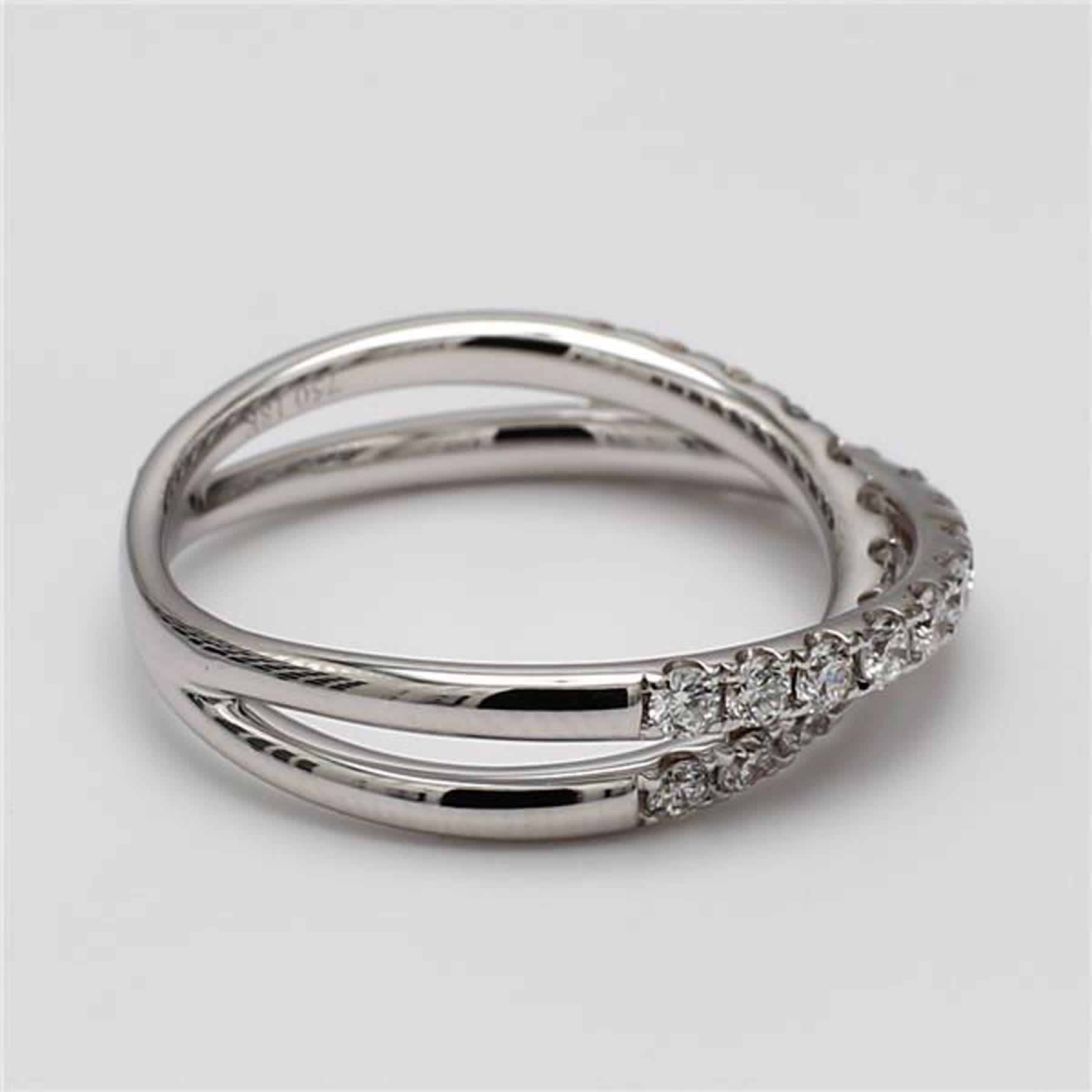 Natural White Round Diamond .69 Carat TW White Gold Wedding Band