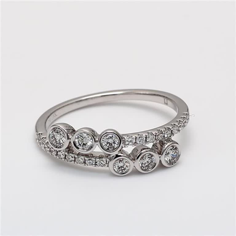 Natural White Round Diamond .40 Carat TW White Gold Wedding Band