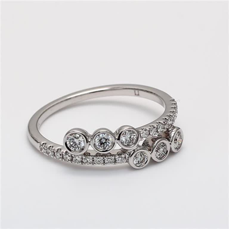 Natural White Round Diamond .40 Carat TW White Gold Wedding Band