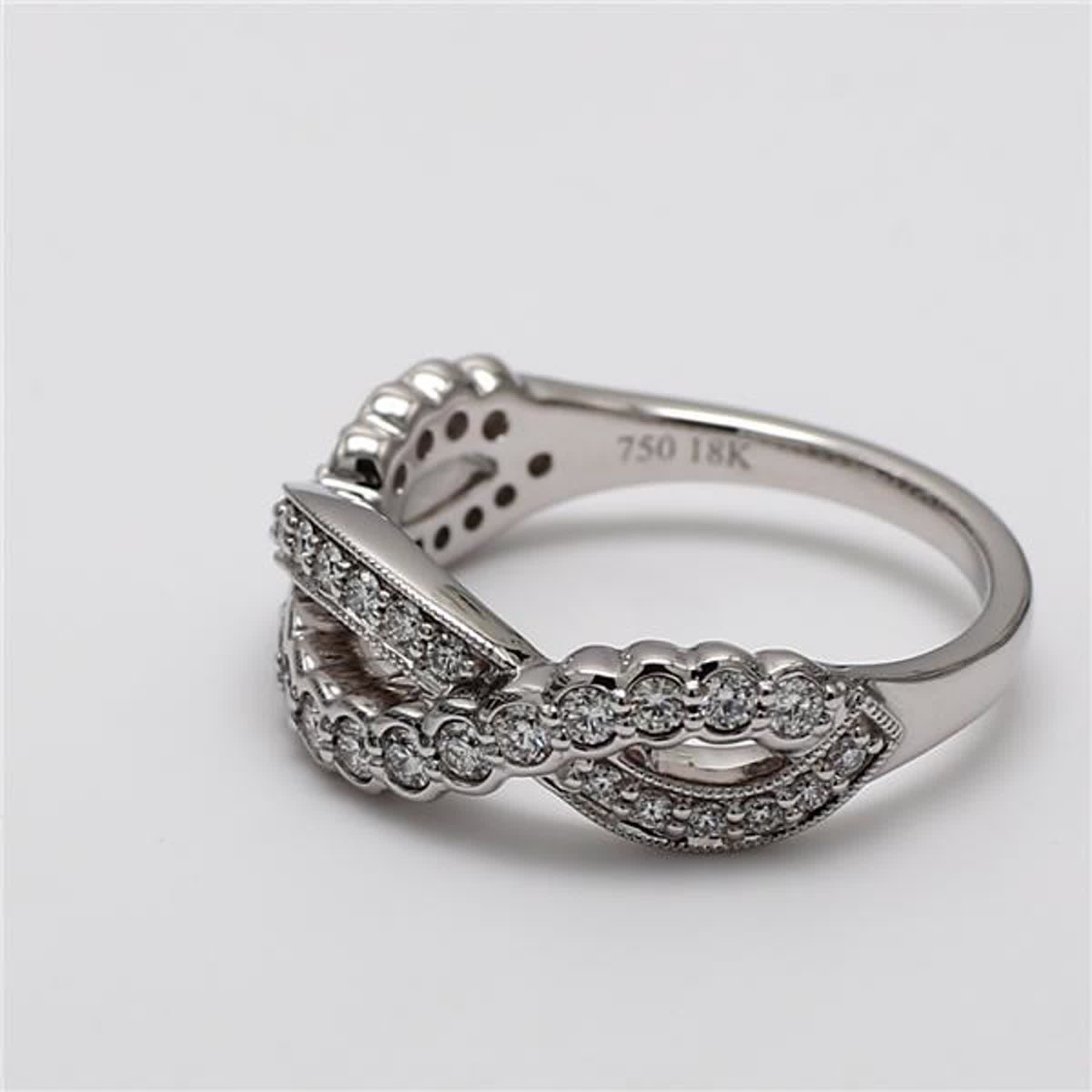 Natural White Round Diamond .49 Carat TW White Gold Wedding Band