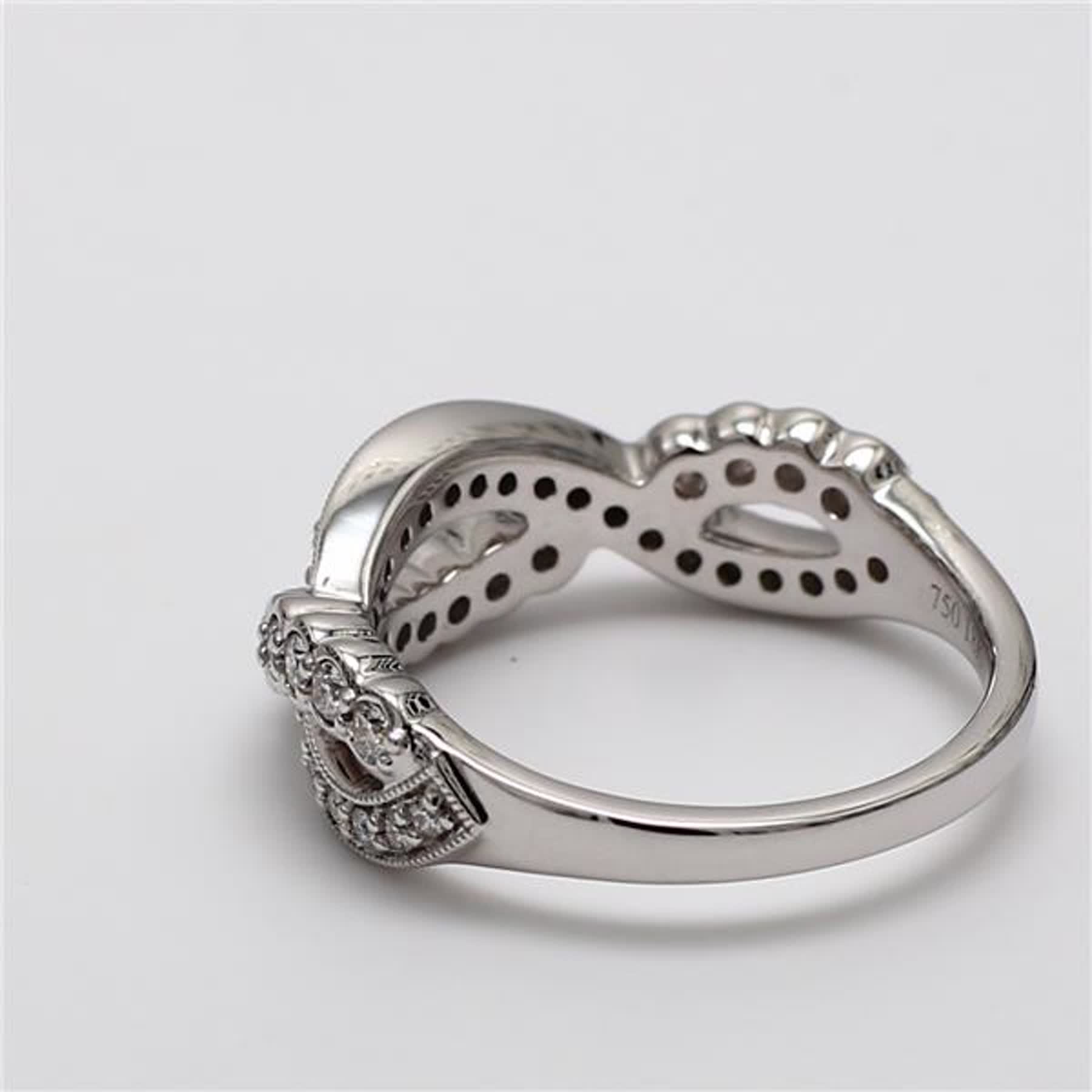 Natural White Round Diamond .49 Carat TW White Gold Wedding Band