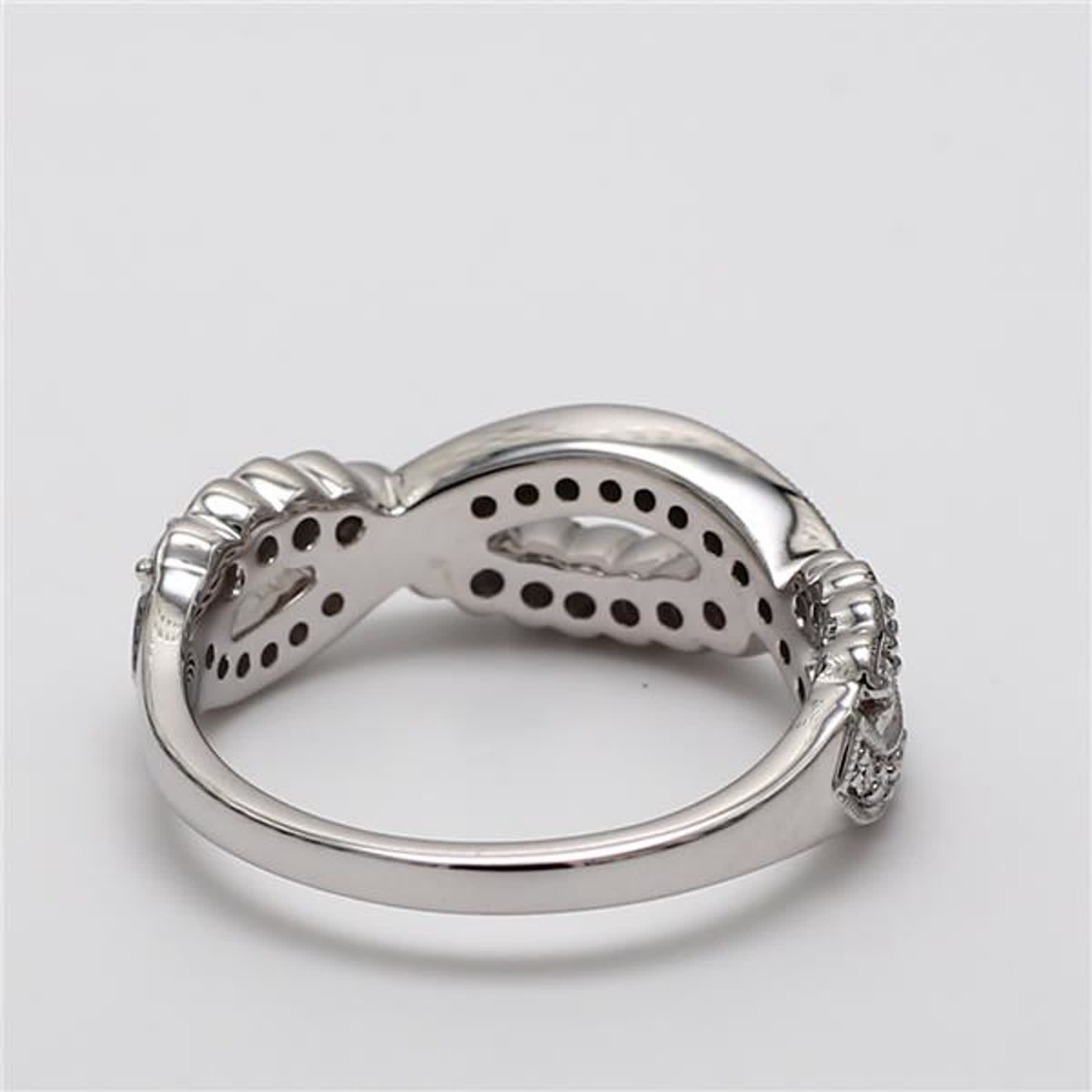 Natural White Round Diamond .49 Carat TW White Gold Wedding Band