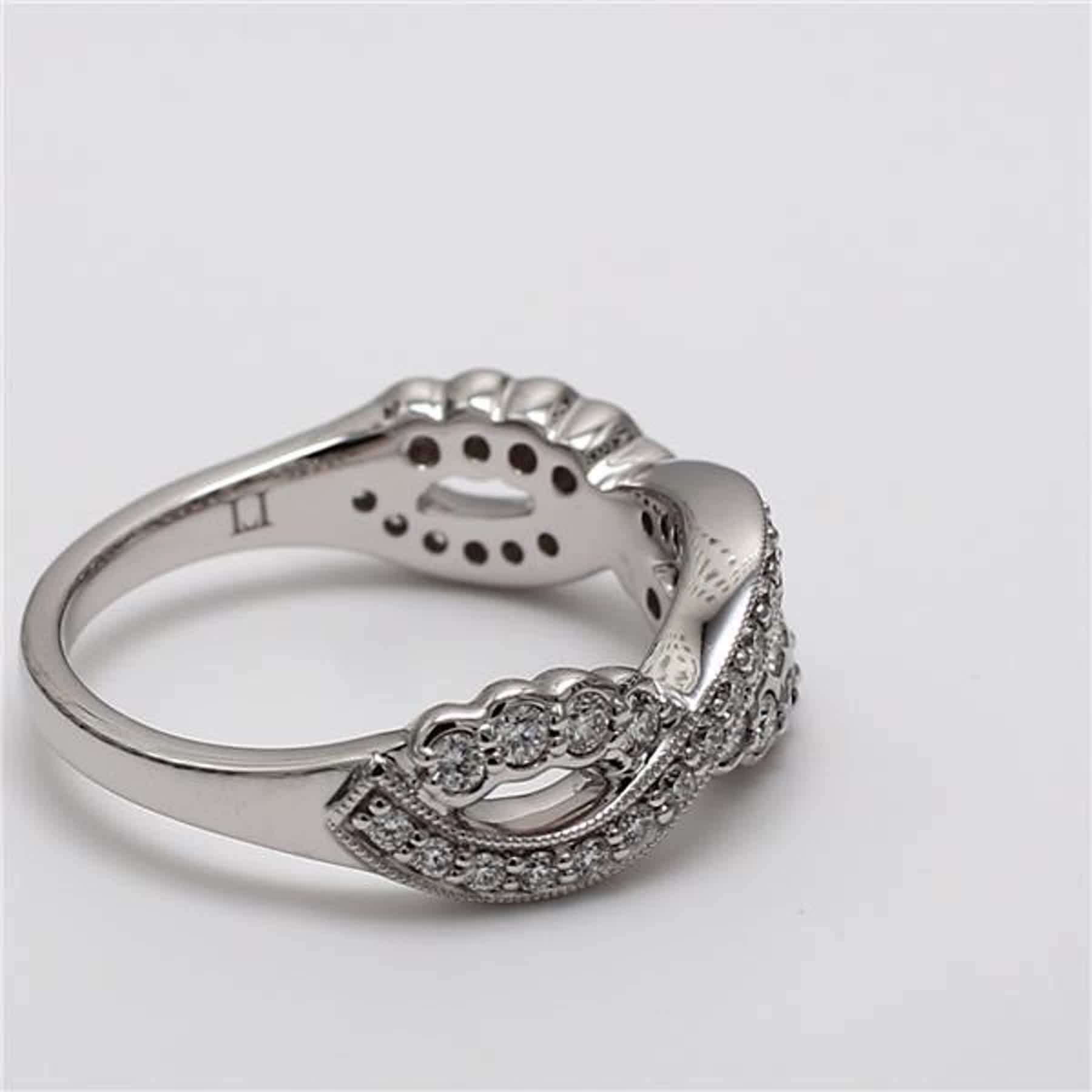 Natural White Round Diamond .49 Carat TW White Gold Wedding Band