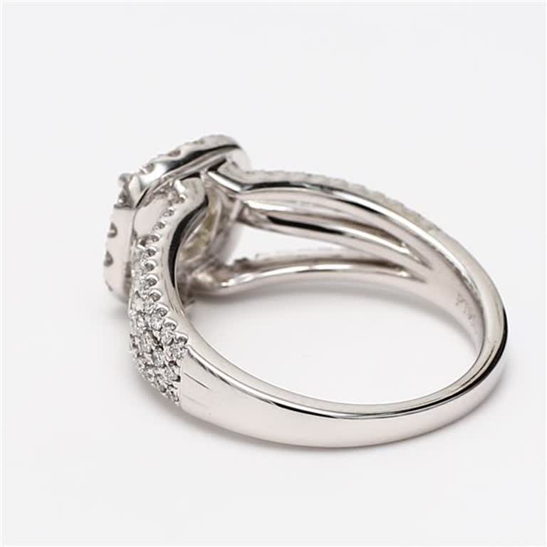 Natural Yellow Cushion and White Diamond 1.66 Carat TW Platinum Cocktail Ring